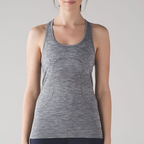 NWOT RARE Lululemon Swiftly Tech Racerback Tank 4 in Heathered Slate Gray - Picture 3 of 17